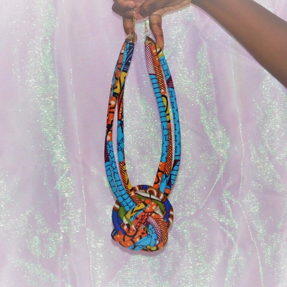 Handmade Wax Print Necklace - Picture 2 of 2